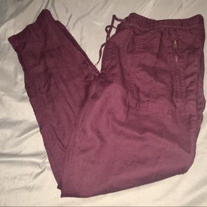 Gap Burgundy Lightweight Cargo Joggers